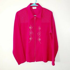 Vintage Regal Usa Womans Small Jacket Fuscia Zip